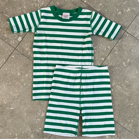 Hanna Andersson Other - Hanna Andersson Like New Size 12 Short John Pajama Set Green & White Stripe